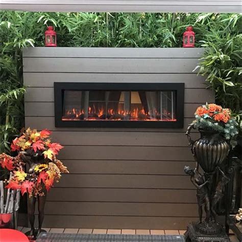 wall mounted outdoor electric fireplace